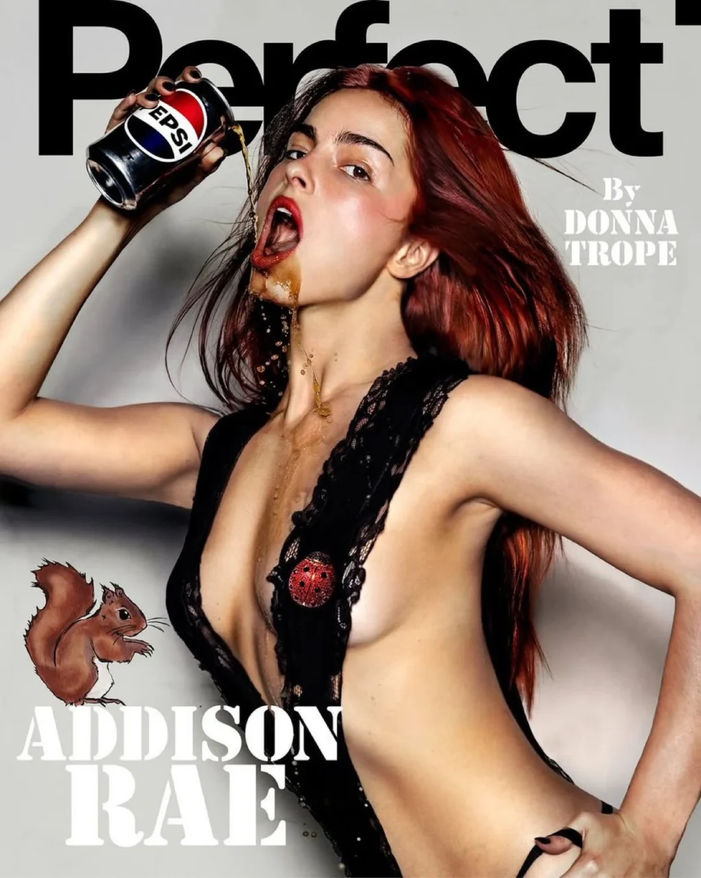 Addison Rae Perfect Magazine cover Jean Paul Gaultier lace dress