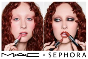 Chappell Roan wearing two-tone MAC lip look for Sephora campaign