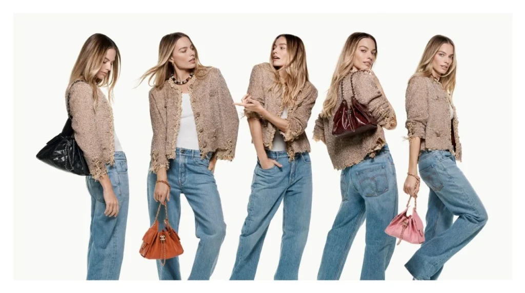 Margot Robbie Chanel 25 mini handbag campaign 2026
