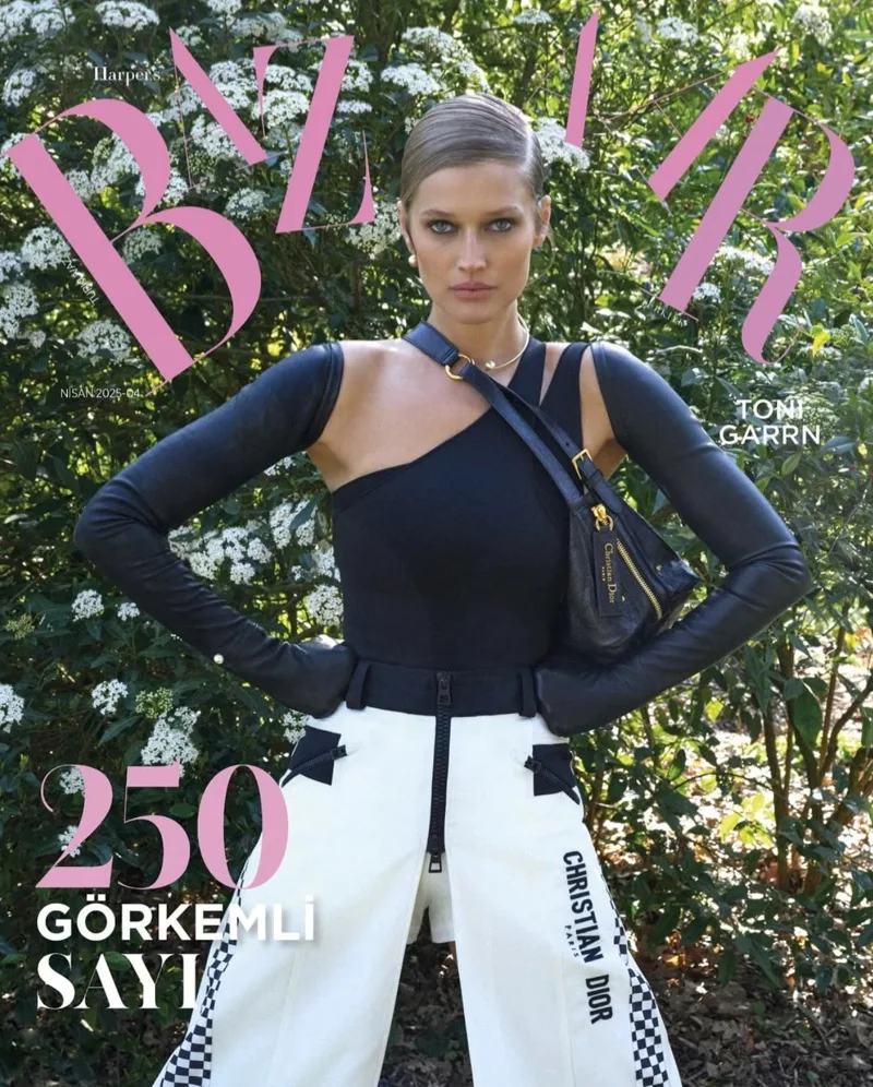 Toni Garrn Poses in Bold Dior Looks for Harper’s Bazaar Turkey
